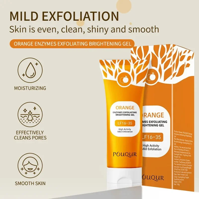 New Orange Facial Exfoliate Gel for Deep Moisturizing Pore Cleansing Gentle Facial Scrub Body Cleansing Gel Dead Skin Remover