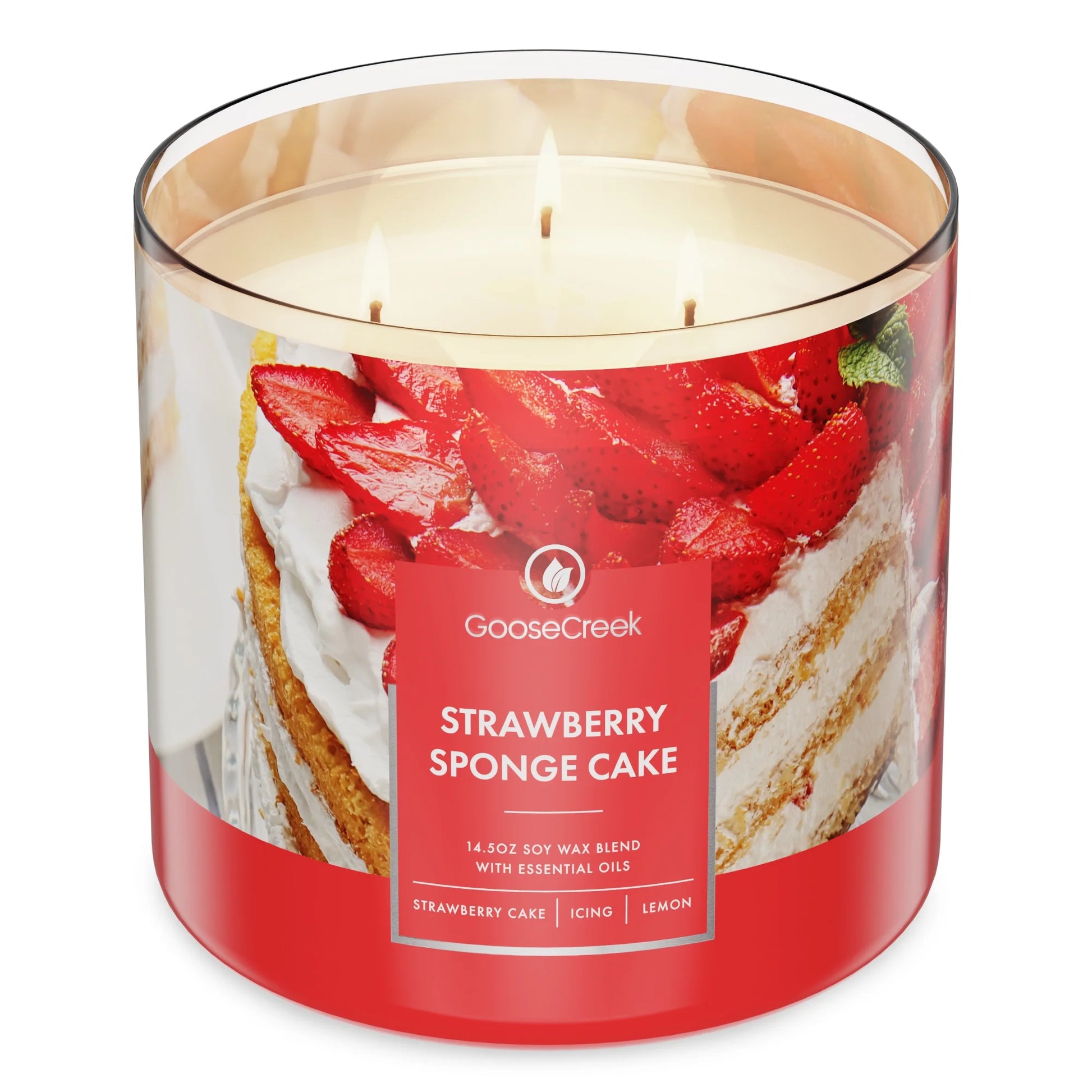 🍓 Goose Creek 3-Wick Strawberry Sponge Cake Candle